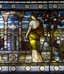 London, Thomas Goode Showroom, South Audley Street, GE Cooke, tillskriven Frederick Vincent Hart (1843-1914), Classical Maidens In A Garden, 1876