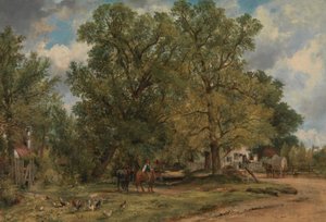 Landskap med stugor av Frederick W. Watts