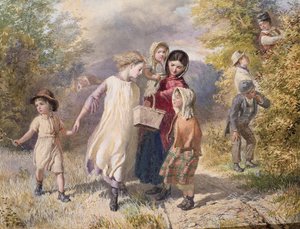 Blackberrying, 1860 (wc på papper)