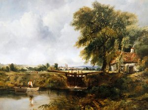Dedham Lock (olja på duk)
