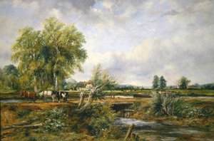 Pastoralt landskap (olja på duk)