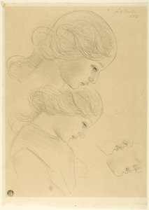 Skisser av kvinnoprofil av Frederick William Burton