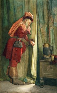 Falstaff "I will esconce me behind the Arras" av Frederick William Davis