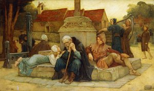 Utegångsförbudet tullar på avskedsdagen, 1912 av Frederick William Davis