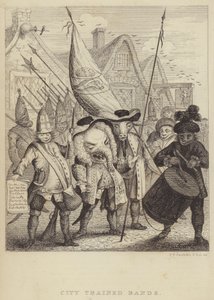 City Trained Bands: satir över miliserna i samband med City of London och paniken som genererades av 1745 Jacobite Rebellion (gravyr) av Frederick William Fairholt