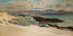 Snowdon och Caernarvon från Llanddwyn Island, 1917. av Frederick William Hayes