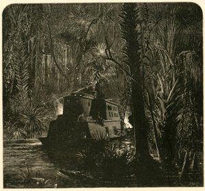 "Bestigning av Ocklawaha River på natten", 1872.