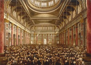 Interiör av Manchester Exchange av Frederick and Saunders H.L. (19th Century) Sargent