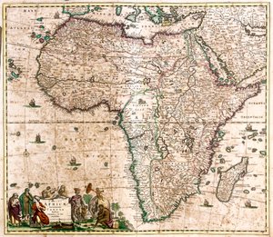 Karta över Afrika (etsning av Frederick de Wit