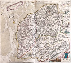 Karta över Friesland (Tyskland) (etsning av Frederick de Wit