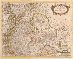 Karta över Piemont (Italien) (etsning av Frederick de Wit