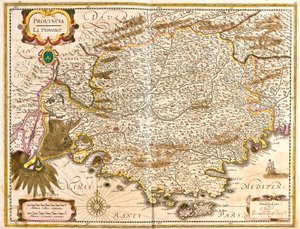 Karta över Provence (Frankrike) (etsning av Frederick de Wit