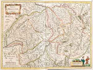 Karta över Schweiz (etsning av Frederick de Wit
