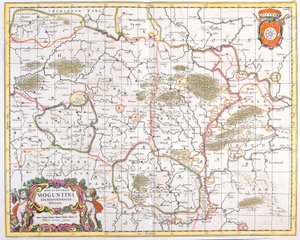 Karta över Archeveche i Mainz (Tyskland) (etsning av Frederick de Wit