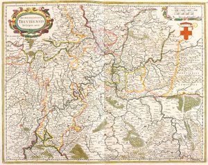 Karta över Archeveche of Treves (Tyskland) (etsning av Frederick de Wit