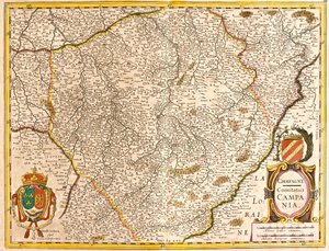 Karta över greven av Champagne (Frankrike) (etsning av Frederick de Wit