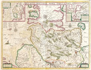 Karta över hertigen av Holstein (Tyskland) (etsning av Frederick de Wit
