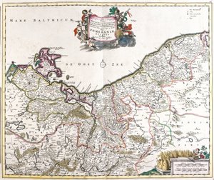 Karta över hertigen av Pommern (Polen) (etsning av Frederick de Wit