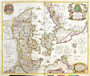 Karta över kungariket Danmark (etsning av Frederick de Wit