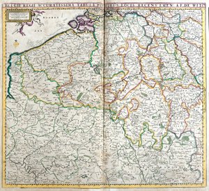 Karta över kungariket Nederländerna (etsning av Frederick de Wit