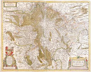 Karta över landgraven i Hessen (Tyskland) (etsning av Frederick de Wit