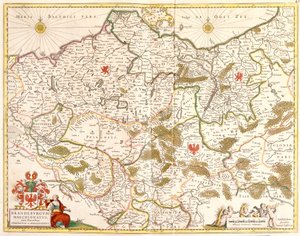 Karta över Markgreviatet i Brandenburg (Tyskland) (etsning av Frederick de Wit