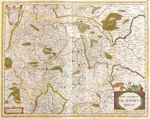 Karta över Pfalz Rhenan (Tyskland) (etsning av Frederick de Wit