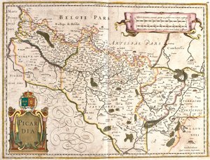 Karta över provinsen Picardie (Frankrike) (etsning av Frederick de Wit