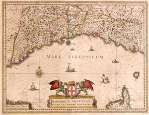 Karta över republiken Genes (Italien) (etsning av Frederick de Wit