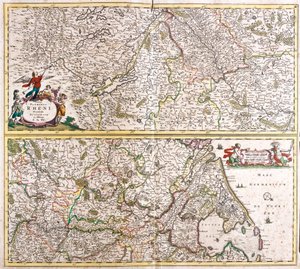 Karta över Rhenanie (Tyskland) (etsning av Frederick de Wit