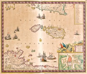 Karta över ön Malta (etsning av Frederick de Wit
