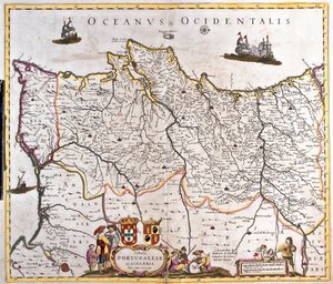 Karta över kungadömena i Portugal och Algarve (etsning av Frederick de Wit