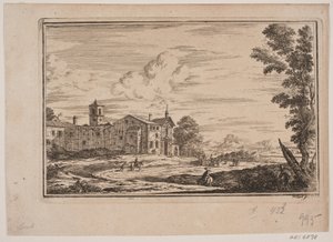 Klosterbyggnad, kvar i italienskt landskap