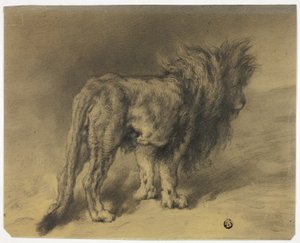 Stående lejon med lurvig man av Frederik William Zurcher
