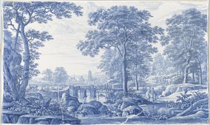 Plakett med italienskt landskap Plakett med ett italienskt landskap av Frederik van Frytom (attributed to)