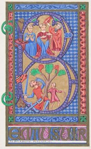 Upplyst initial B, 1830-62.