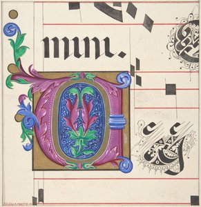 Upplyst initial från Psalmbok, 1830-62.