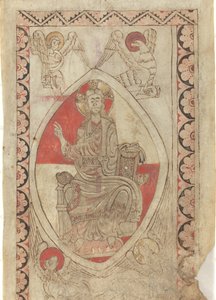 Kristus i majestät [recto] av French 12th Century