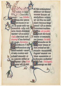 Manuskriptblad från Beauvais Missal av French 13th Century