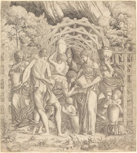 Ung man dricksvatten (Rebecca och Eliezer?) av French 16th Century after Francesco Primaticcio