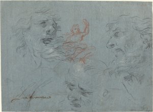 Study of Heads [recto] av French 17th Century