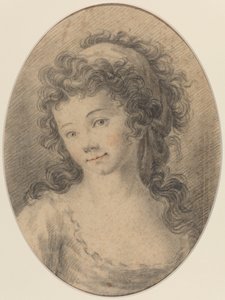 Porträtt av en flicka av French 18th Century