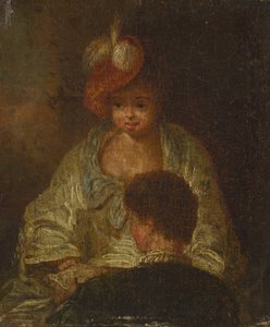 Ung kvinna och man av French 18th Century
