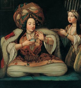 Njuter av kaffe, tidigt 1700-tal.