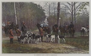 Ett vägskäl i Foret de Rambouillet, Frankrike (färgfoto) av French Photographer