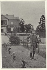En falkonerare med sin hök av French Photographer