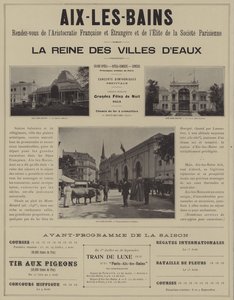 Aix-les-Bains, mötesplats för aristokratin i Frankrike och utomlands och eliten i det parisiska samhället (s/v foto) av French Photographer