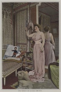 Anna Thibault, fransk sångerska på La Scala, Paris, hemma (färgfoto) av French Photographer