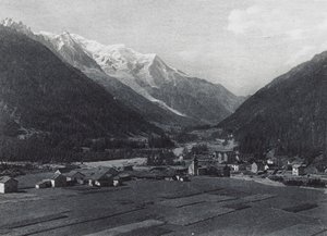 Argentieres och Mont Blanc (svartvitt foto) av French Photographer