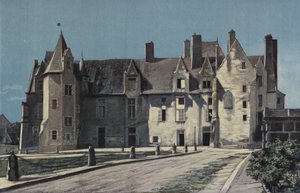 Bauge, Chateau (stadshuset och gendarmeriet), Tillsammans på torget av French Photographer